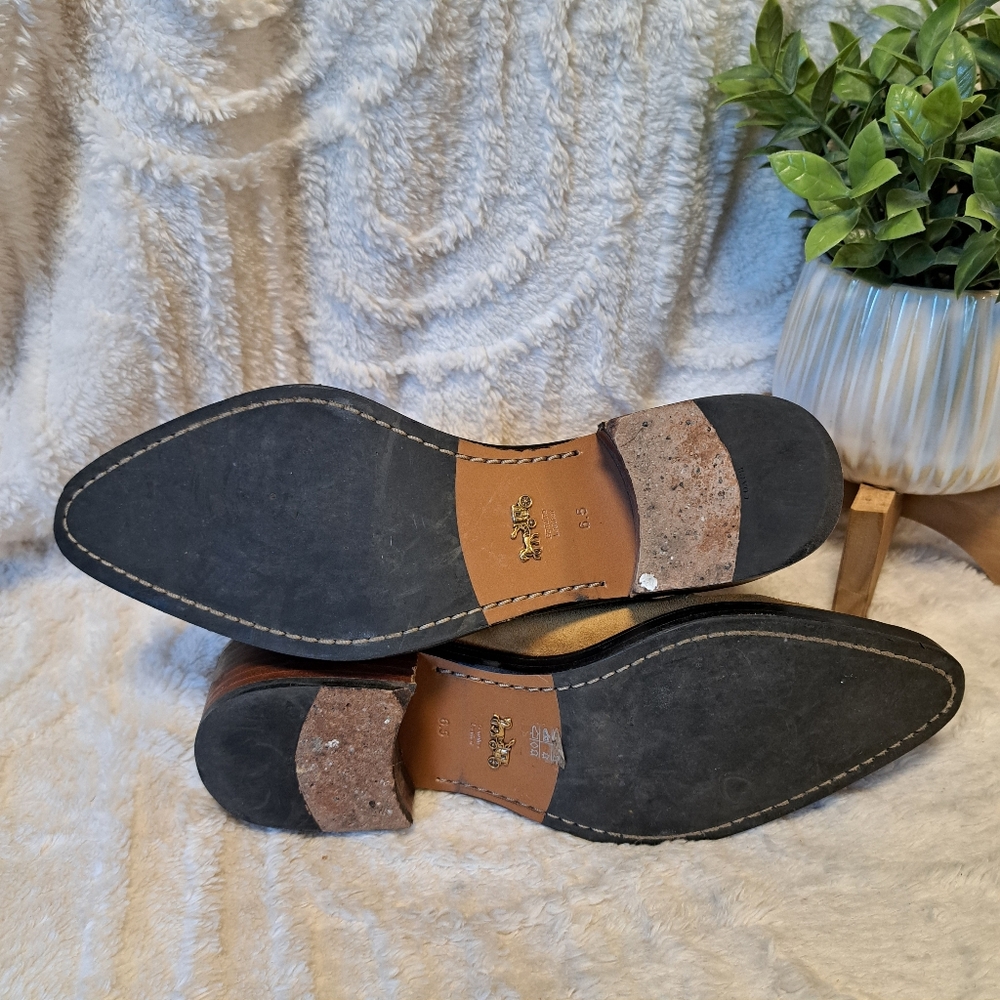 Coach Bowery Chelsea Boots Ankle Booties Camel Tan Suede Pointed Toe Size 6.5 - Picture 14 of 15